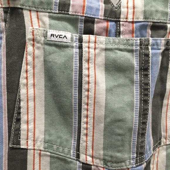 RVCA Townhouse Striped Shortall Overalls - Picture 6 of 9